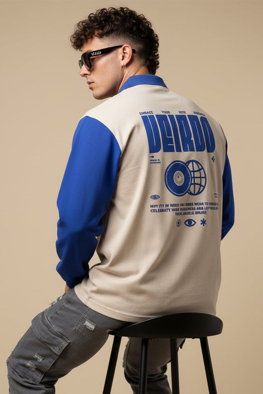 Veirdo Back Printed Oversized Polo T-shirt